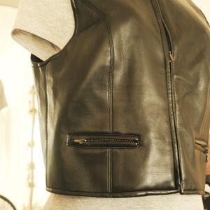 Vintage Amanda Smith Crop Imitation Leather Vest